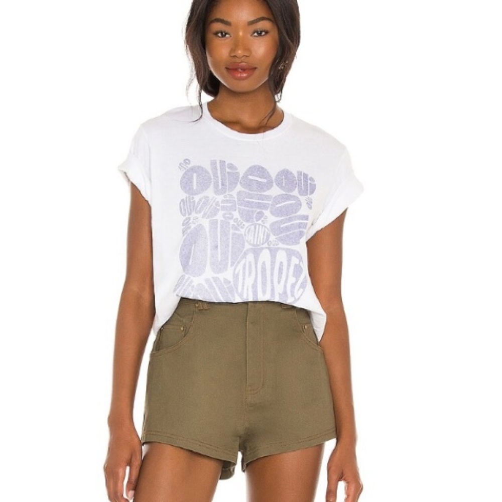 REVOLVE‎ SIXTHREESEVEN VTG Graphic Tee Plage De Grenouille distressed Large NWOT